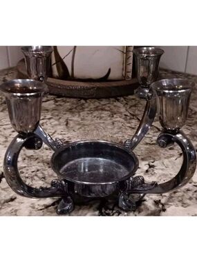 REED&BARTON Silverplate EPERGNE / Candlelabra Centerpiece 331 Unpolished Patina